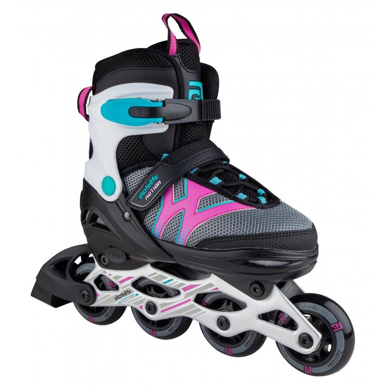 Skatelife Motion Adjustable Kids Inline Skates – Black/Pink