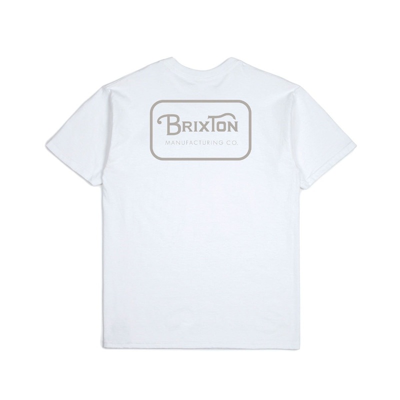 Brixton Grade Standard T Shirt – White/Grey