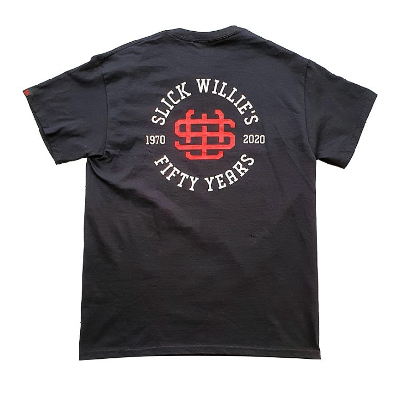 Slick Willie’s 50th Anniversary T Shirt – Black