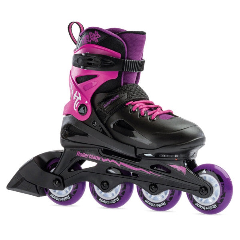 Rollerblade Fury Adjustable Kids Skates – Black/Pink