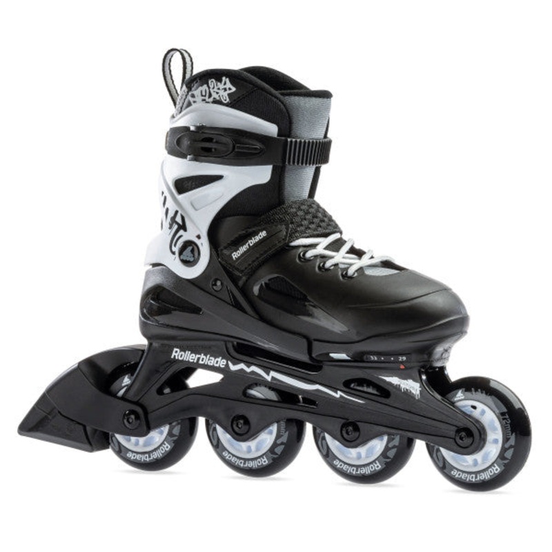 Rollerblade Fury Adjustable Kids Skates – Black/White