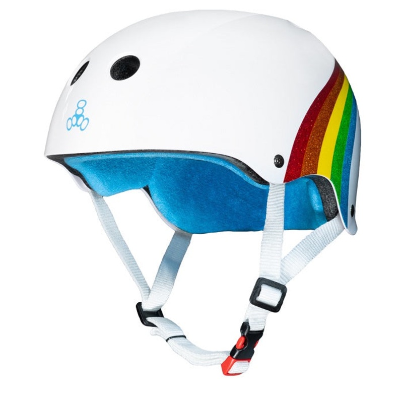 Triple 8 Sweatsaver Helmet – White Rainbow Sparkle