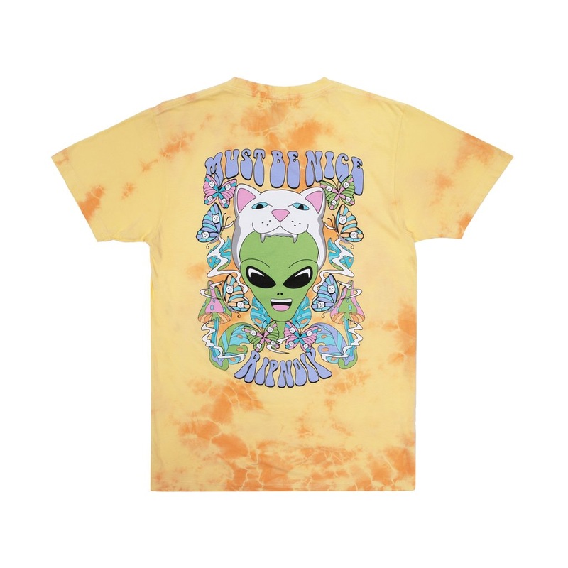 RIPNDIP Think Factory T-Shirt – Gold/Orange Cloud Wash