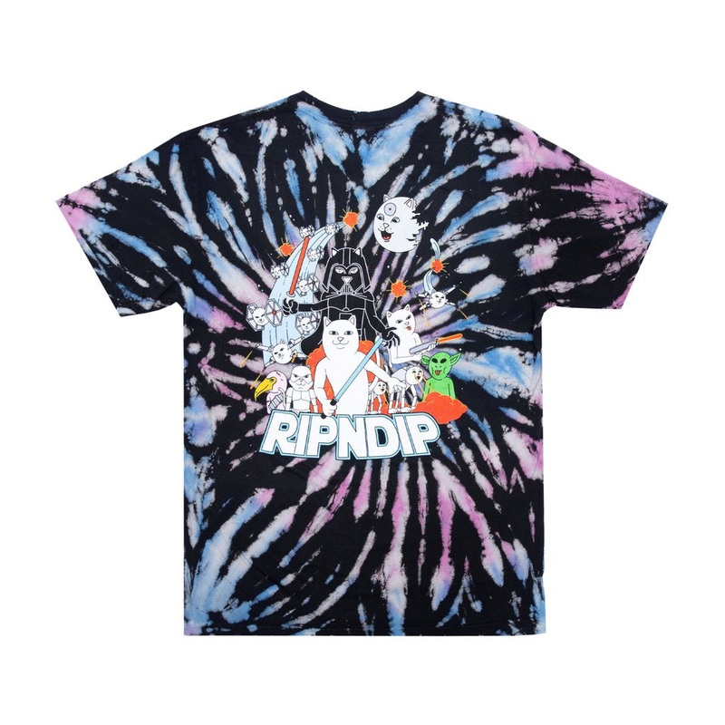 RIPNDIP Far Far Away Tee T-Shirt – Black, Pink & Blue Spiral Dye