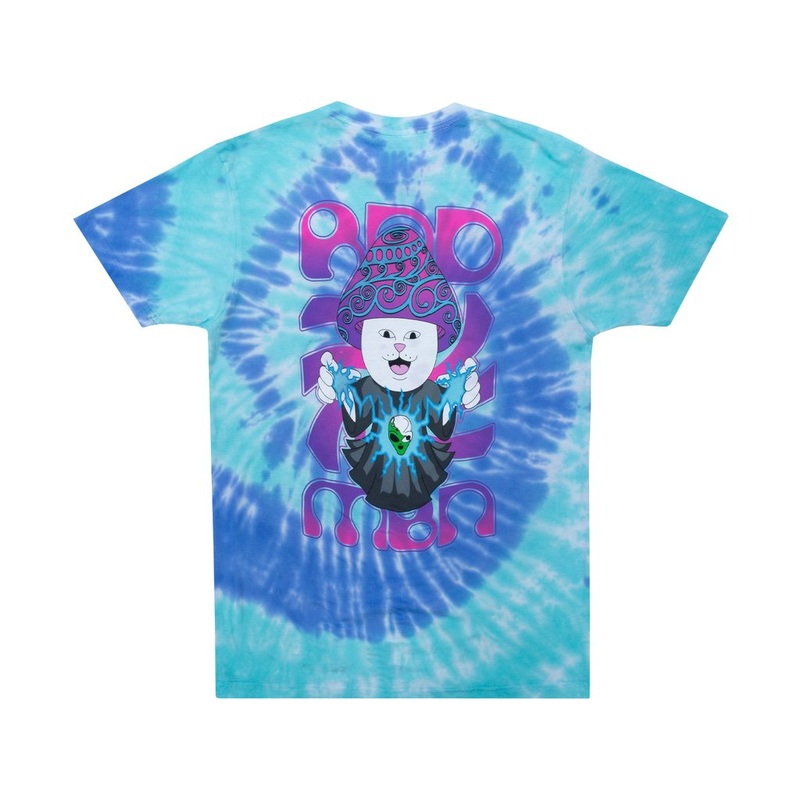 RIPNDIP Wizard T-Shirt – Blue & Aqua Spiral Dye
