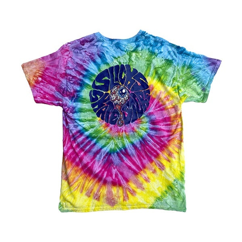Slick’s Skate Store Eyeball T-Shirt – Rainbow Tie Dye