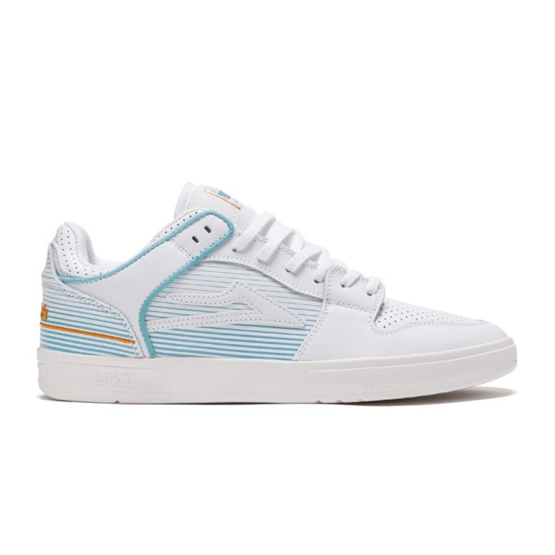 Lakai Telford Low Skate Shoes – White Leather