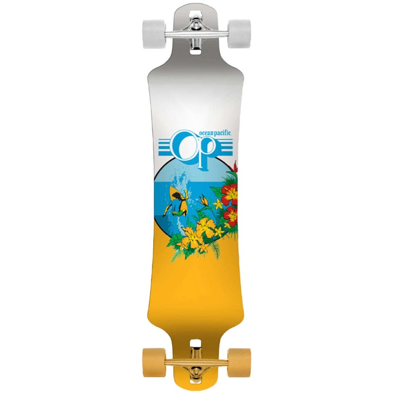 Ocean Pacific Makai 2 Double Drop Through White and Orange Longboard – 39