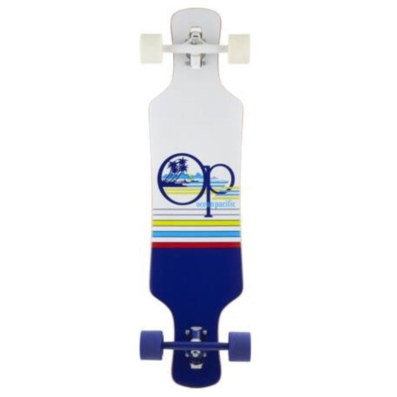Ocean Pacific Offshore White and Navy Drop Through Longboard – 36