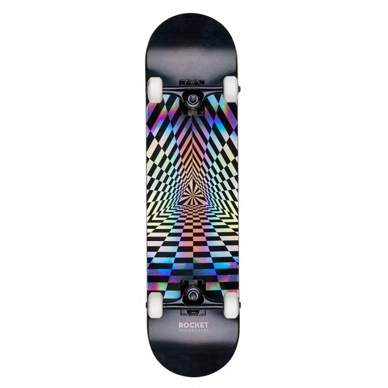 Rocket Prism Foil Silver Skateboard – 7.75