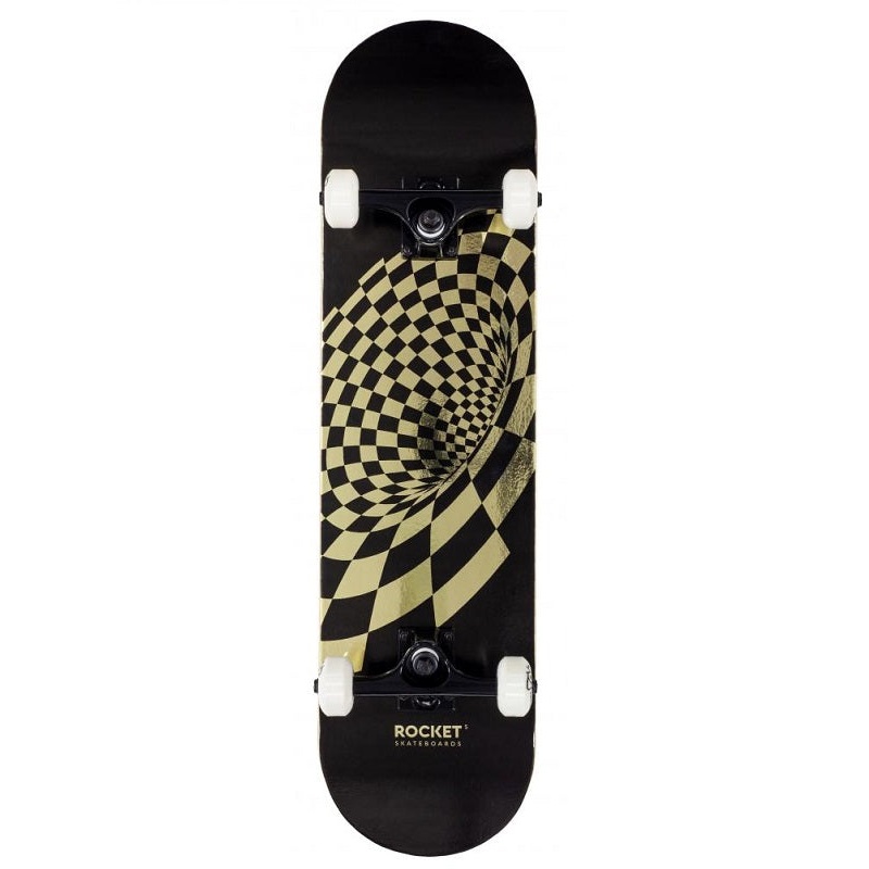 Rocket Vortex Foil Gold Skateboard – 8.0