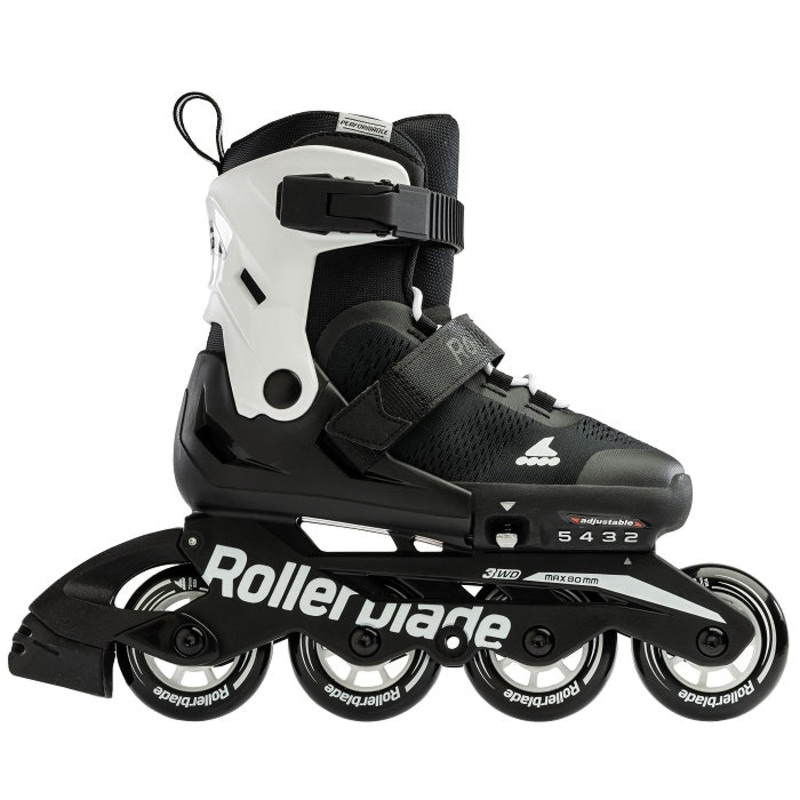 Rollerblade Microblade Adjustable Kids Skates – Black/White