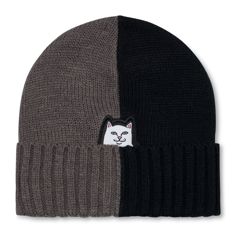 RIPNDIP Lord Nermal Split Beanie – Charcoal/Black