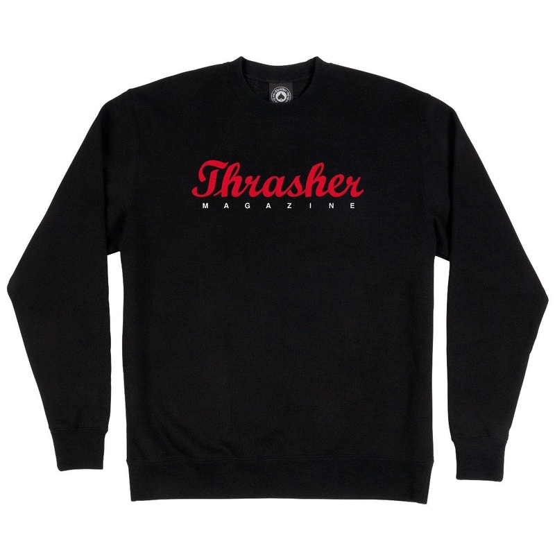 Thrasher Script Crew – Black|S|M|L|XL