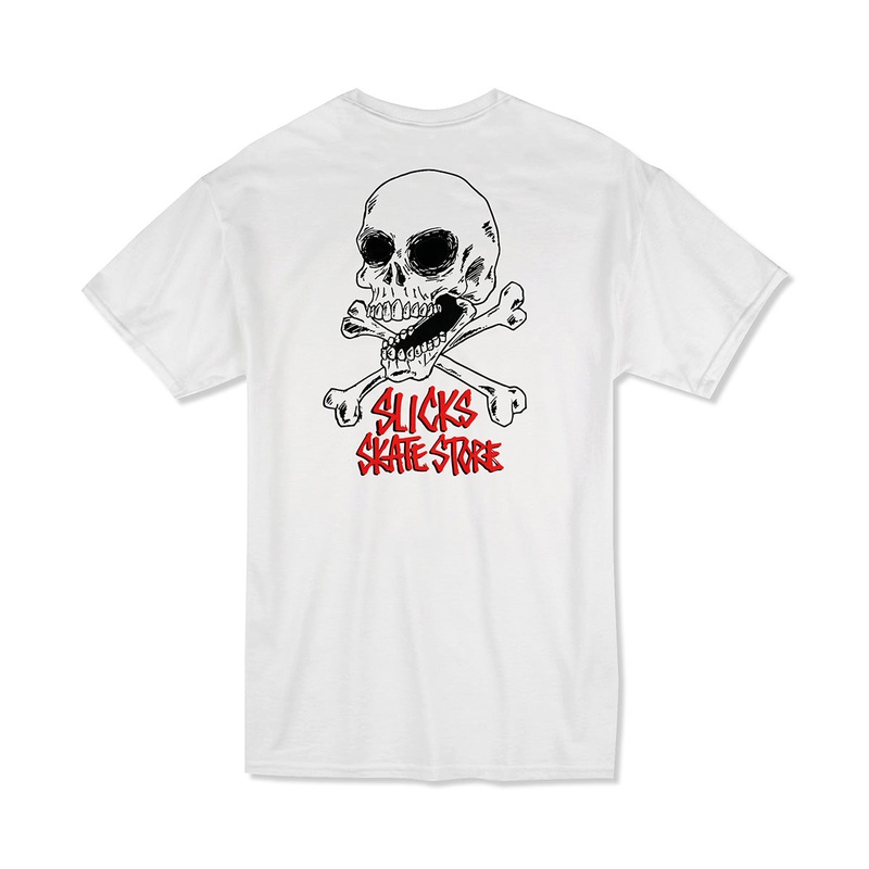 Slick’s Skate Store Crossbones T-Shirt – White