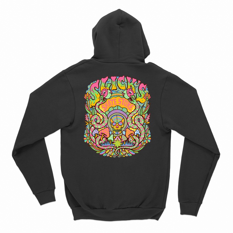 Slick’s Skate Store Dia De Muertos Hoodie – Black