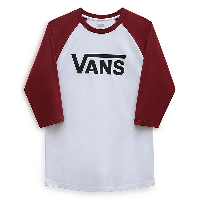 Vans Classic Raglan Long Sleeve T-Shirt – White/Red