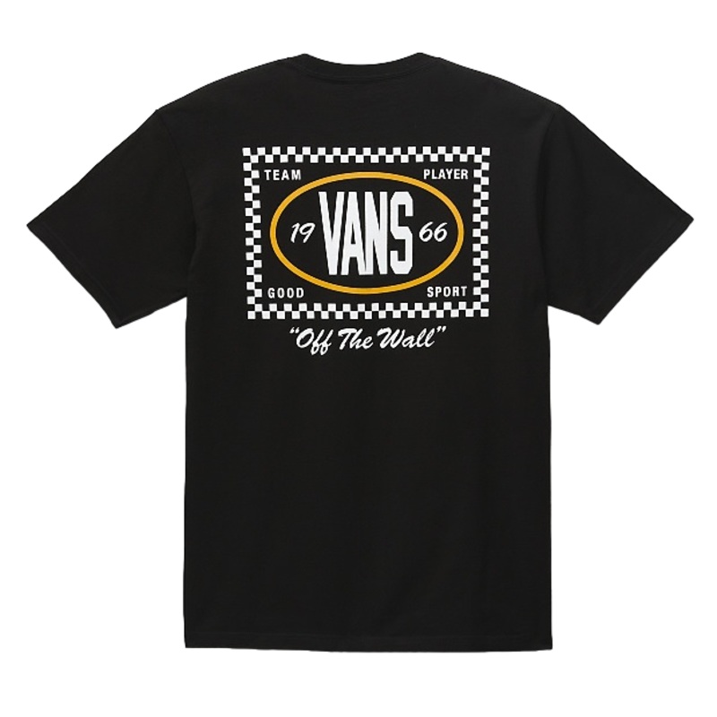 Vans Team Player Checkerboard T-Shirt – Black/Old Gold
