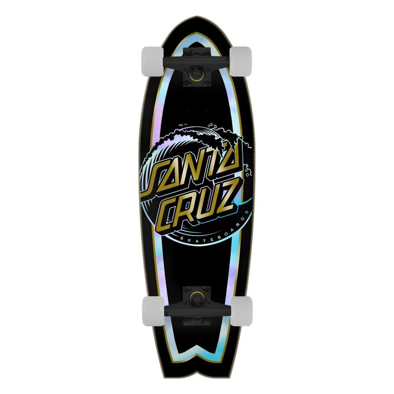 Santa Cruzer Holo Wave Dot Shark Cruiser Skateboard – 27.7