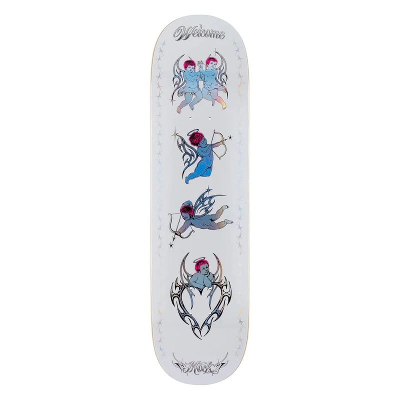 Welcome Cherubs Evan Mock on Island White/Prism Foil Skateboard Deck – 8.38