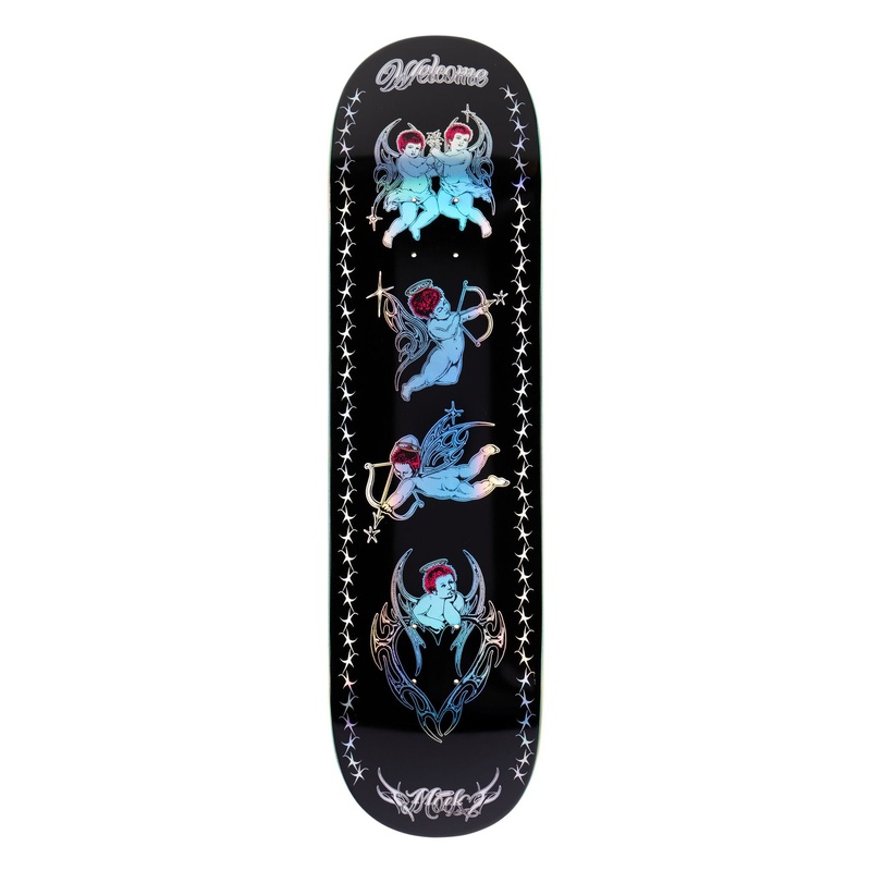 Welcome Cherubs Evan Mock on Island Black/Prism Foil Skateboard Deck – 8.38
