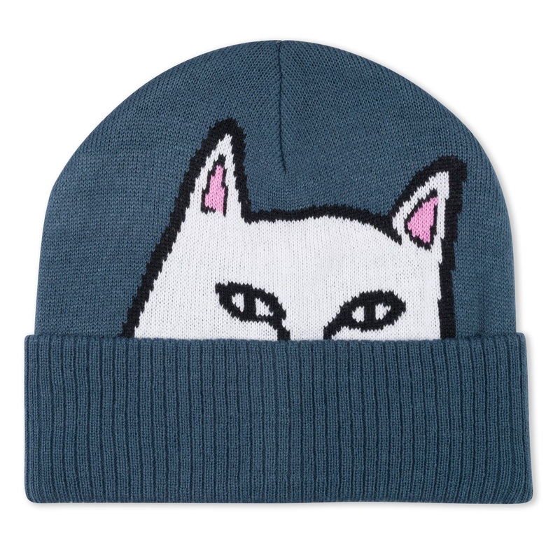 RIPNDIP Lord Nermal Peeking Nermal Beanie – Storm Blue
