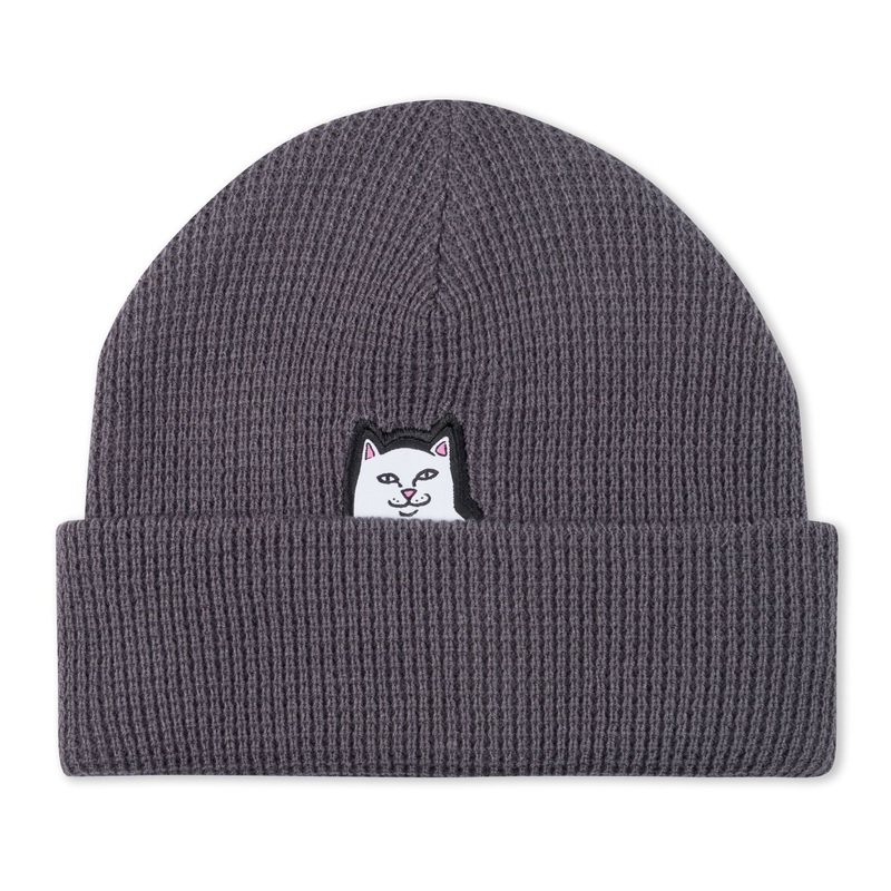 RIPNDIP Lord Nermal Waffle Knit Beanie – Charcoal