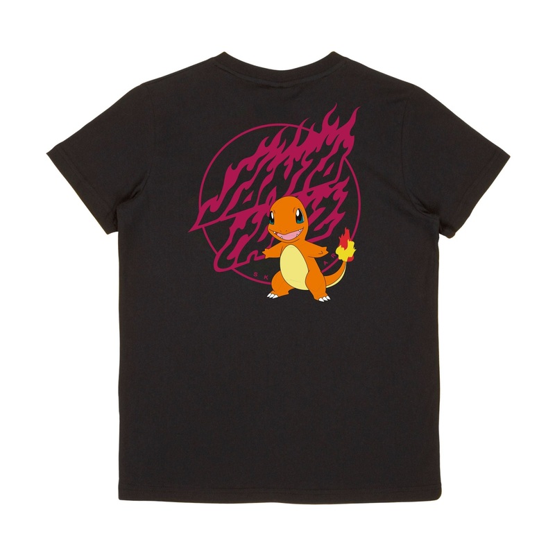 Santa Cruz X Pokmon Charmander Flame Dot Youth T-Shirt – Black