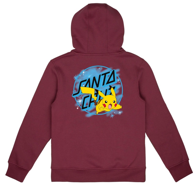 Santa Cruz X Pokmon Pikachu Spray Dot Youth Hoodie – Maroon