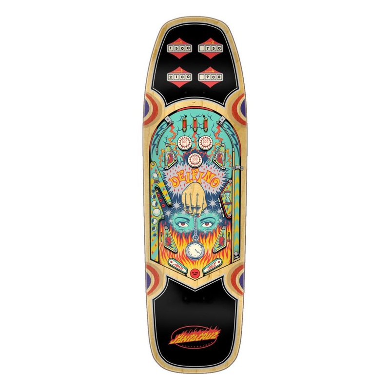 Santa Cruz Delfino Pinball Shaped Skateboard Deck – 9.14