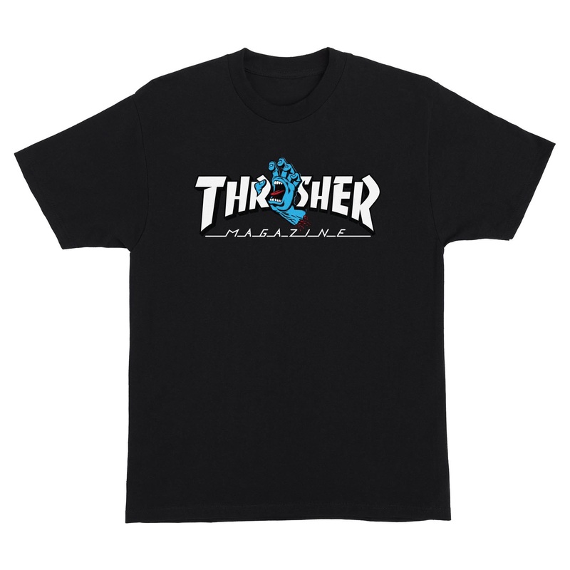 Santa Cruz X Thrasher Screaming Logo T Shirt – Black