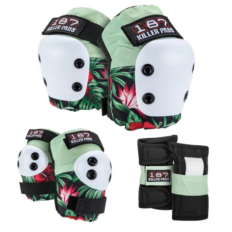 187 Killer Pads Adult Six Pack Set Hibiscus – Pink/Green/Black