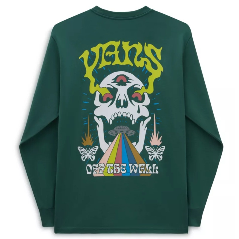 Vans Skull Saucer Long Sleeve T-Shirt – Green