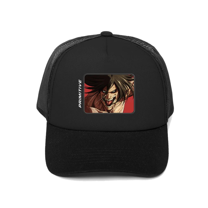 Primitive X Attack On Titan Future Memory Trucker Cap – Black