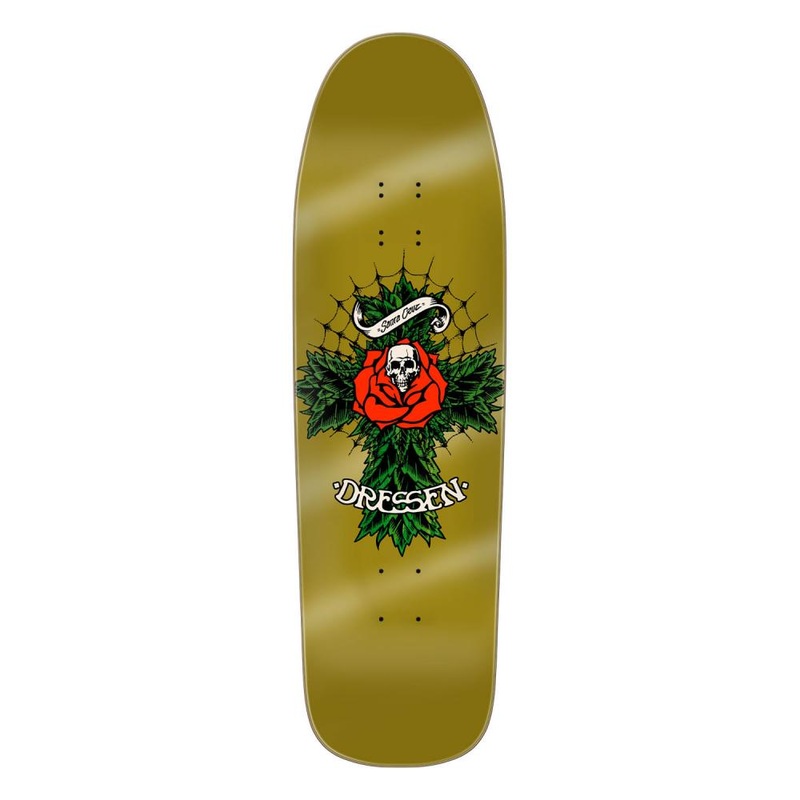 Santa Cruz Dressen Rose Cross Shaped Skateboard Deck – 9.31