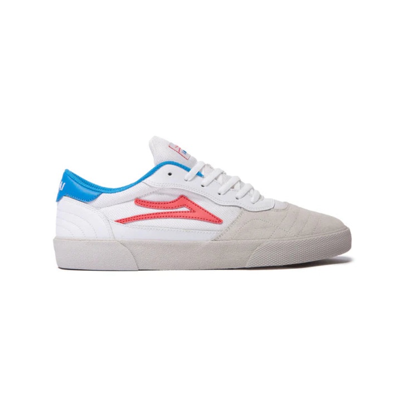 Lakai Cambridge Skate Shoes – White/Coral Suede