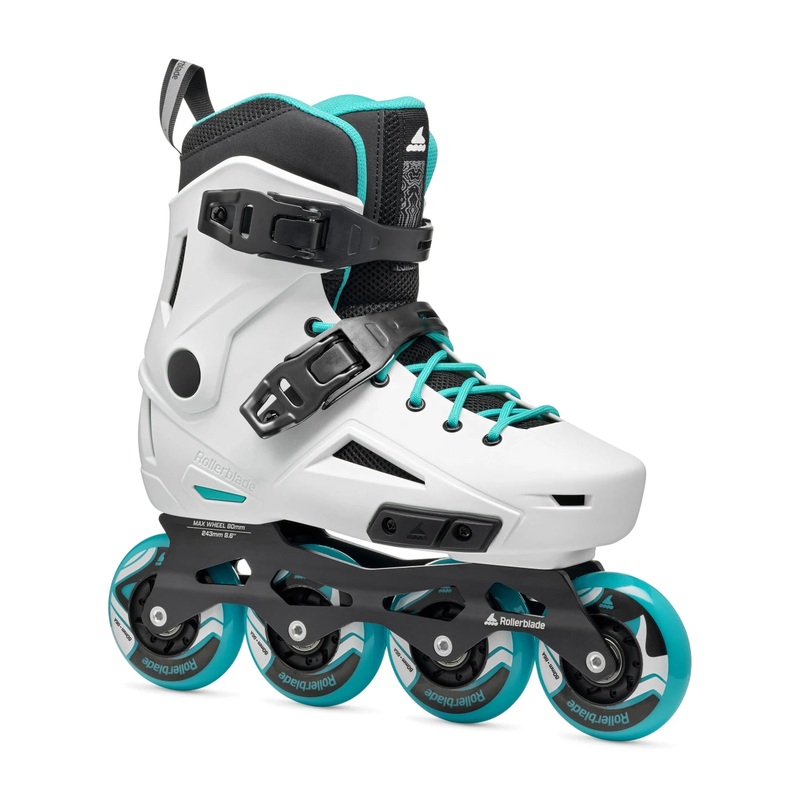 Rollerblade Lightning 80 Women’s Inline Skates – White/Aqua
