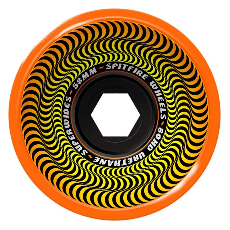Spitfire Superwides 80HD Orange Skateboard Wheels – 58mm