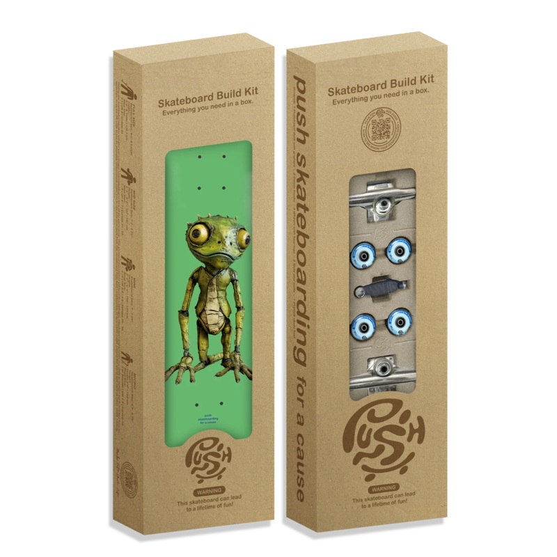 Push Lizard Guy FP Incomplete Skateboard – 7.5