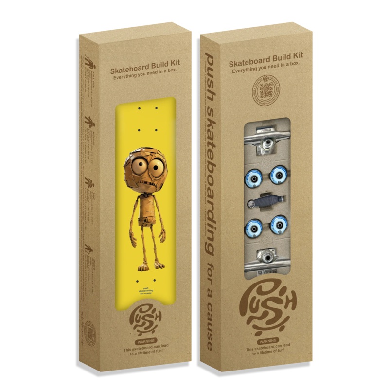 Push Plywood Guy FP Incomplete Skateboard – 7.25