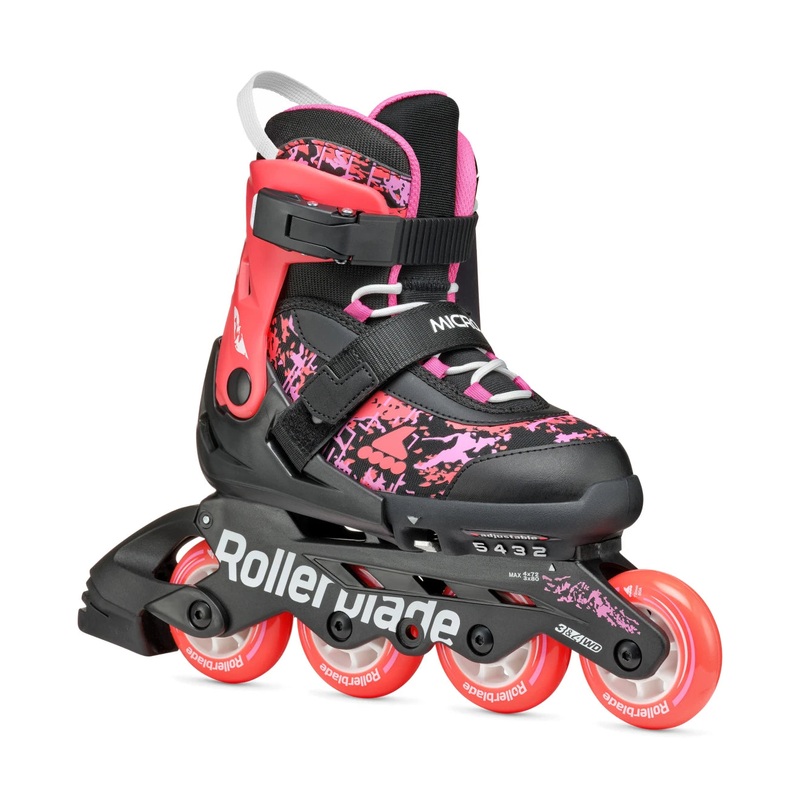 Rollerblade Microblade SL Adjustable Kids Skates – Black/Coral