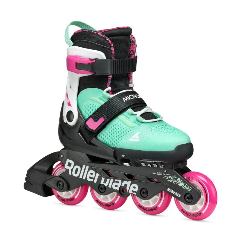 Rollerblade Microblade XT Adjustable Kids Skates – Black/Sea Green