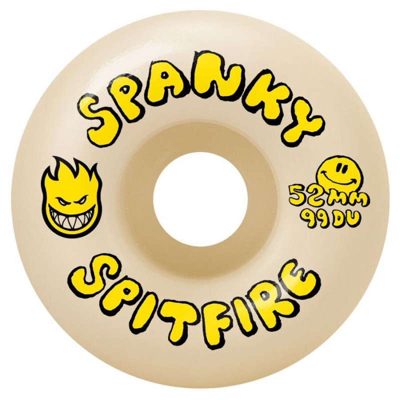spitfire-formula-four-99-classic-spanky-happy-skateboard-wheels-52mm-99d_1 Spitfire Formula Four 99 Classic Spanky Happy Skateboard Wheels – 52mm 99d
