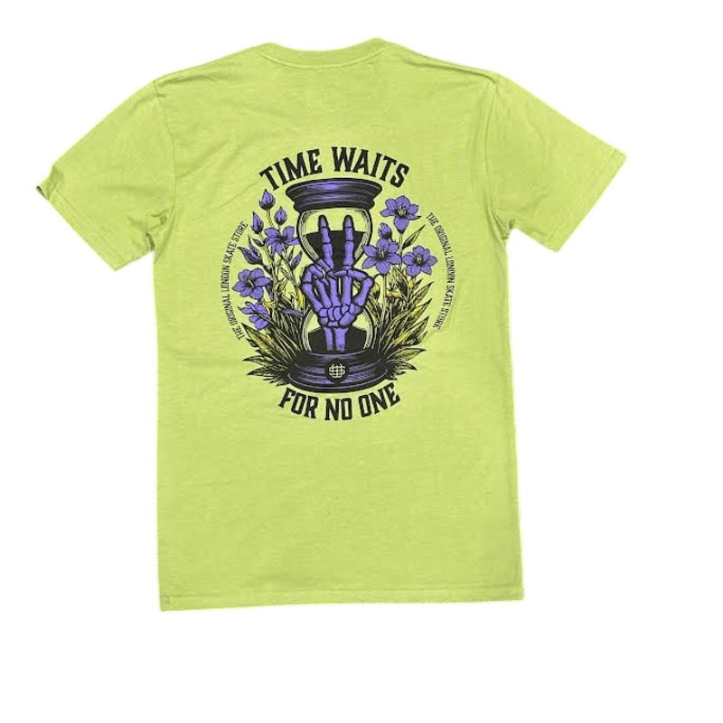 Slick’s Skate Store Time Waits T-Shirt – Kiwi