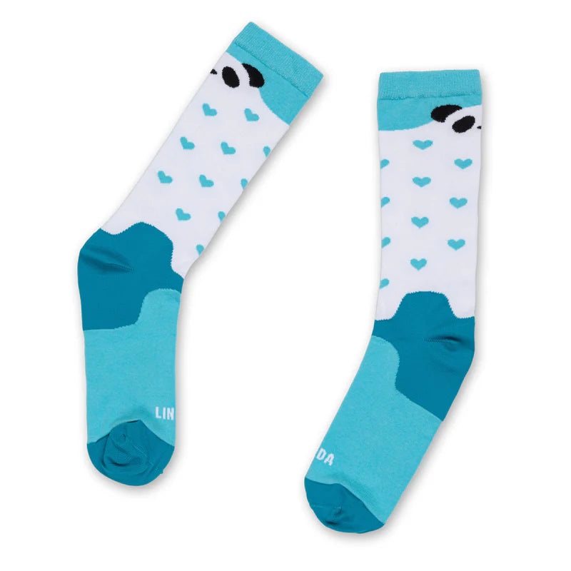Ugly Feet Club Panda Love Socks – White/Blue