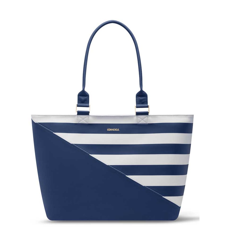 Virginia Tote Bag|O/S|NAVY STRIPE|SEAFOAM