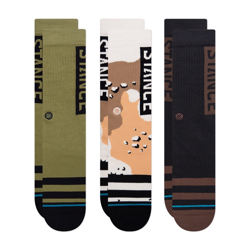 The OG 3 Pack Socks|SM|MED|LRG|MULTI (MUL)|CAMO (CAM)|BLACK (BLK)|BLACK/WHITE (BLW)