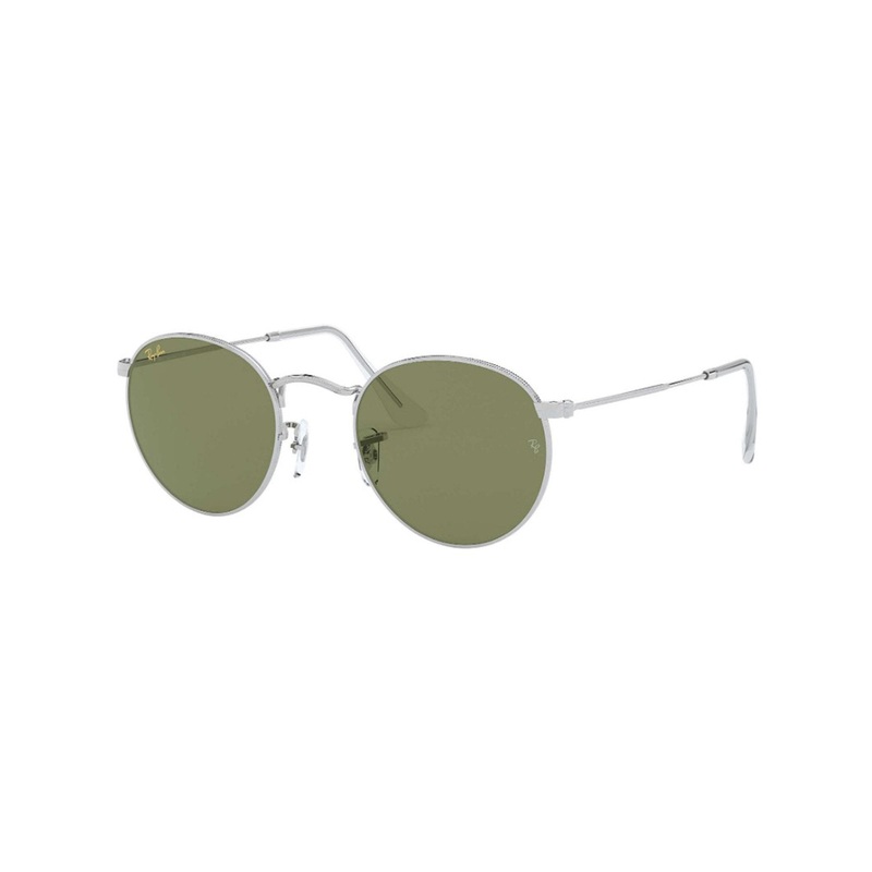 Round Metal Sunglasses|53|SILVER/LIGHT GREEN