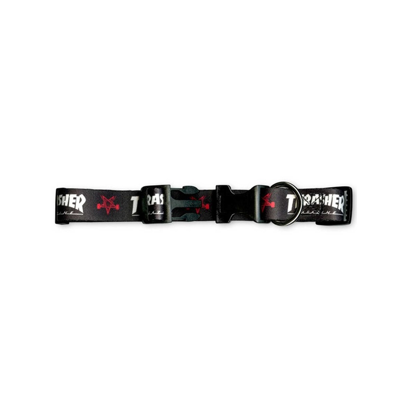 Thrasher Magazine Dog Collar|SM|LRG|BLACK
