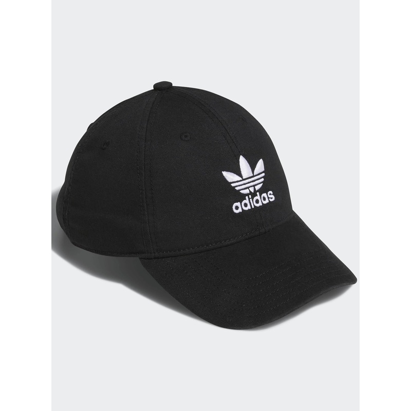 Relaxed Strapback Hat|O/S|BLACK/WHITE